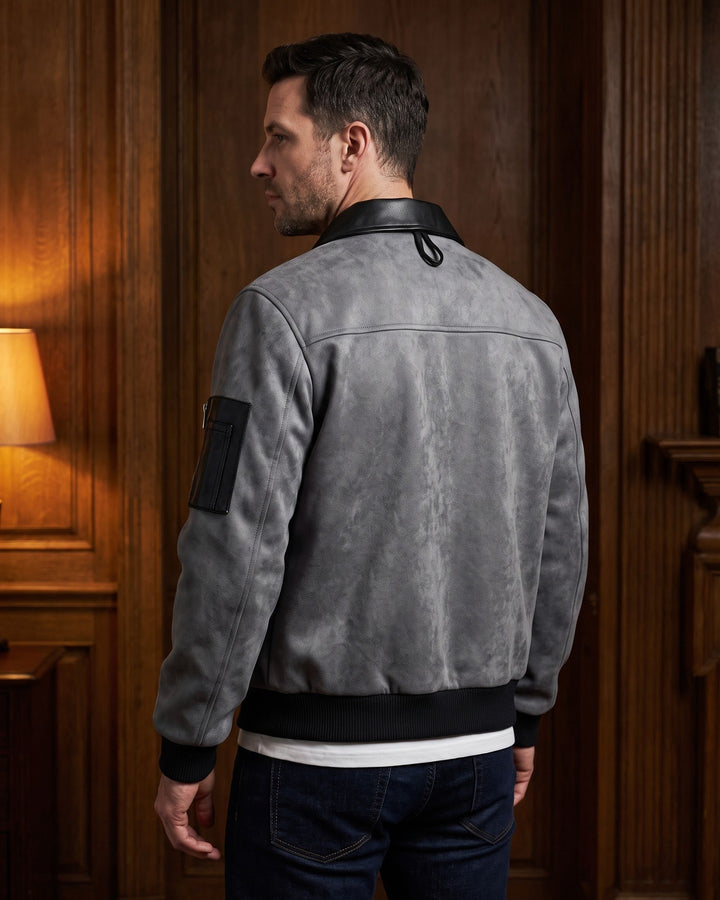 Moreno Suede-Look Bomber Jacket