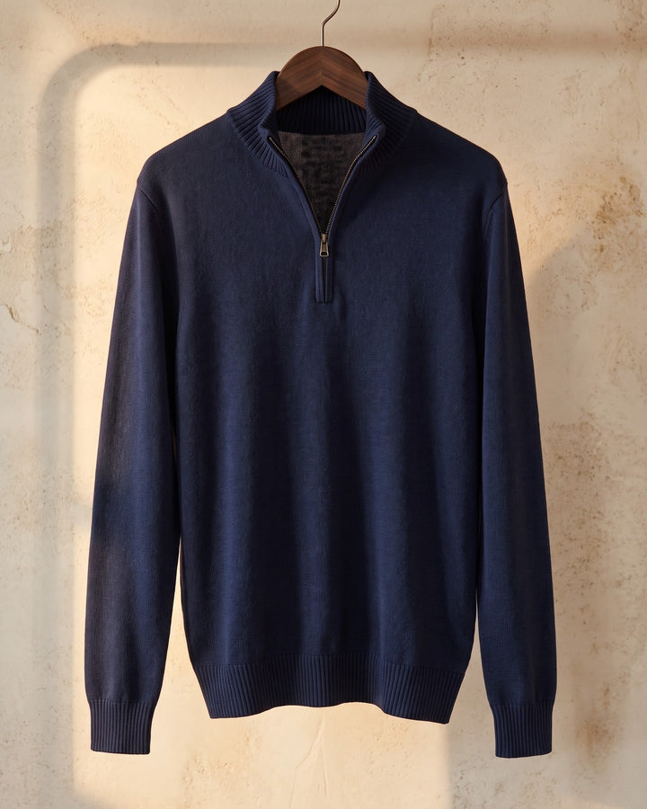 Silvano Cotton Quarter-Zip Sweater