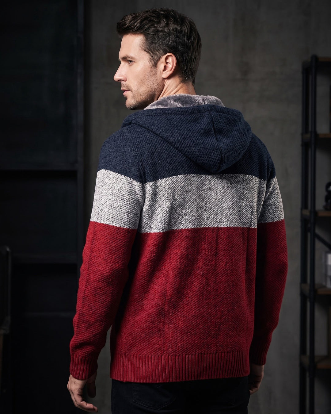 Ricardo Fleece-Lined Hooded Knit Cardigan