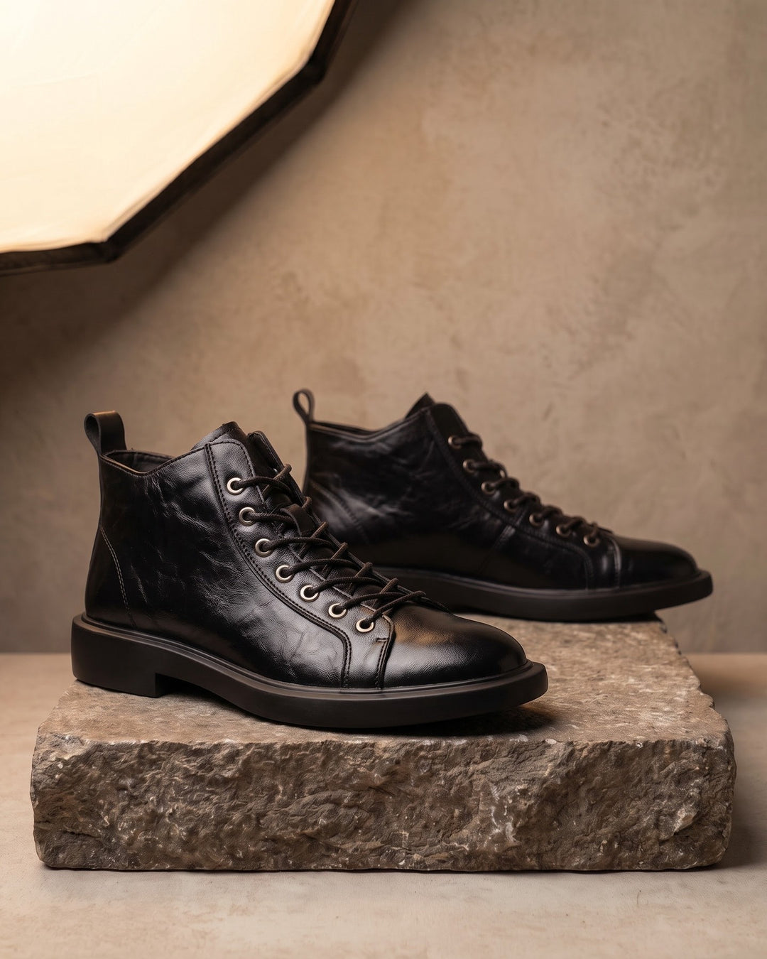 Rocco Faux Leather Ankle Boots