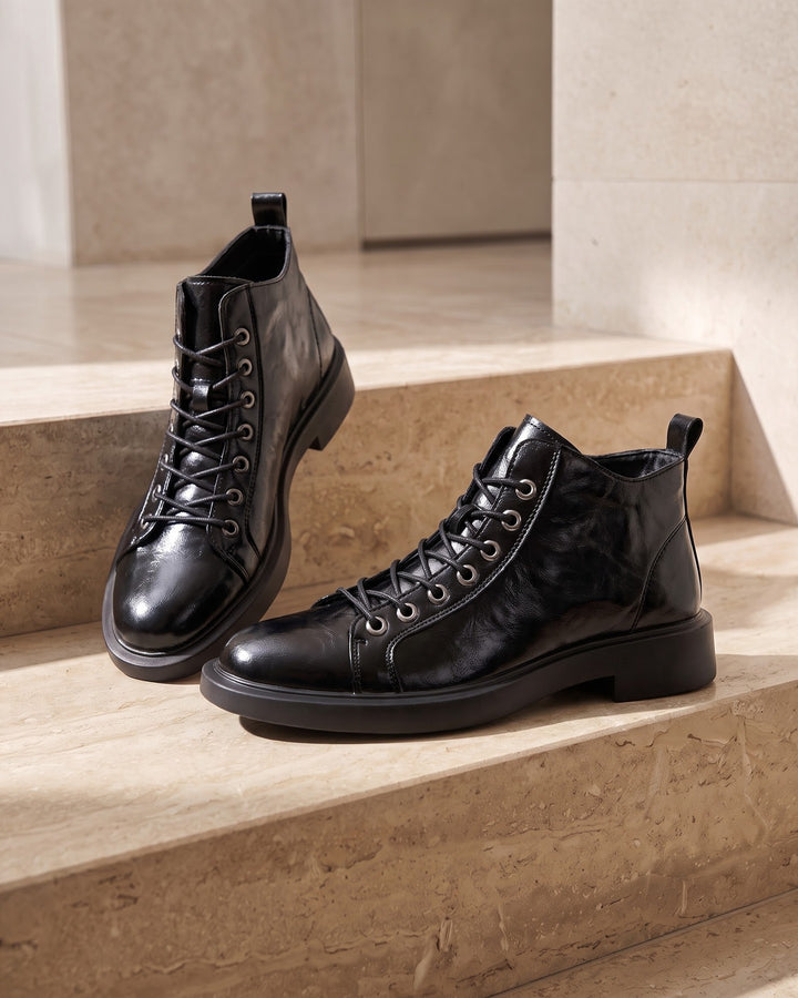 Rocco Faux Leather Ankle Boots