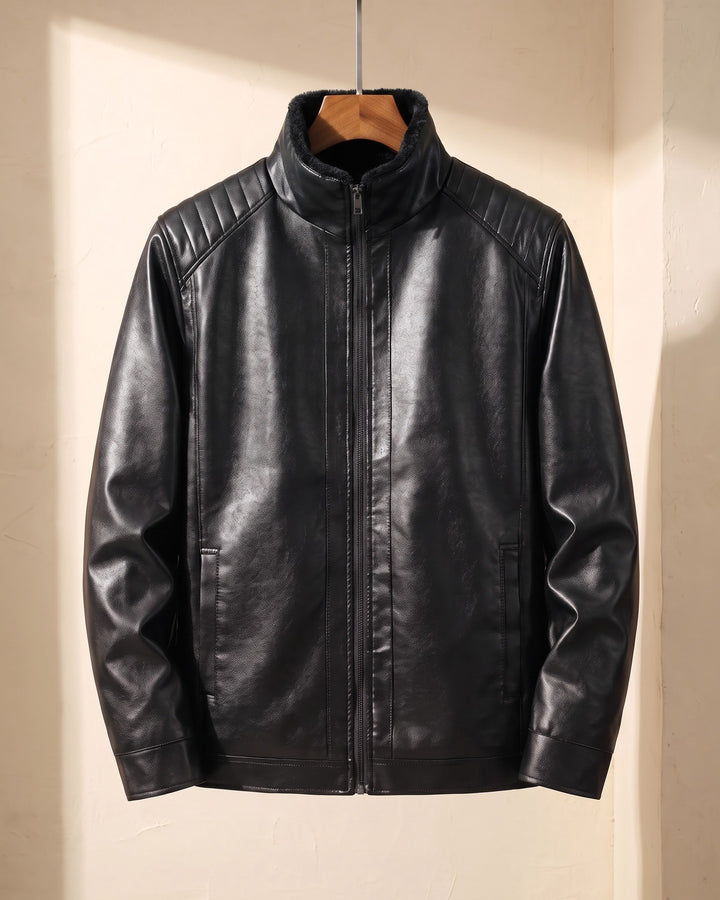 Hugo Faux Leather Shearling-Collar Jacket