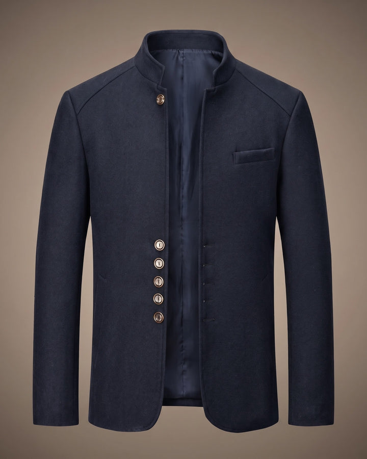 Valerio Wool Mandarin Collar Blazer