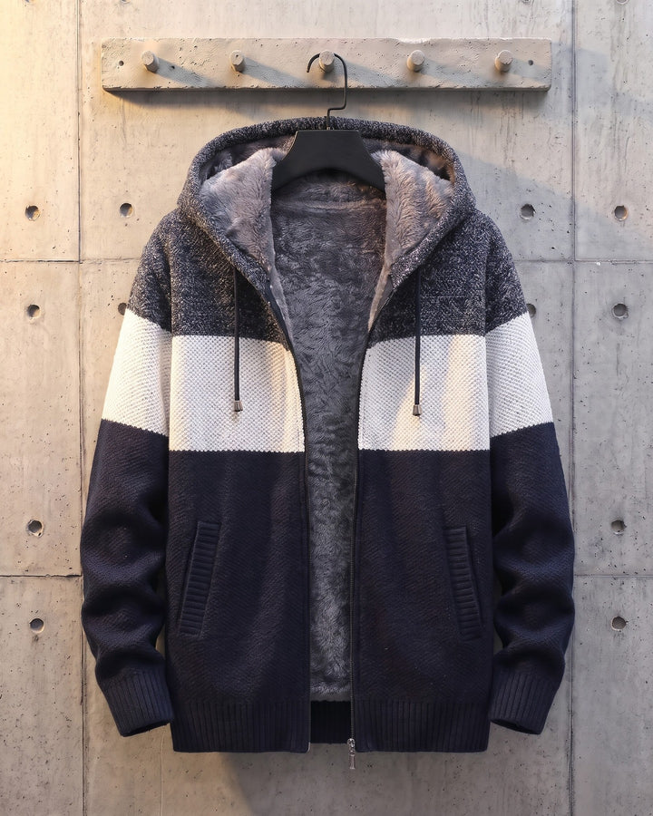 Ricardo Fleece-Lined Hooded Knit Cardigan