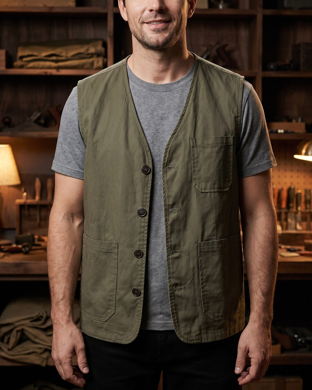 Severino Cotton Utility Vest