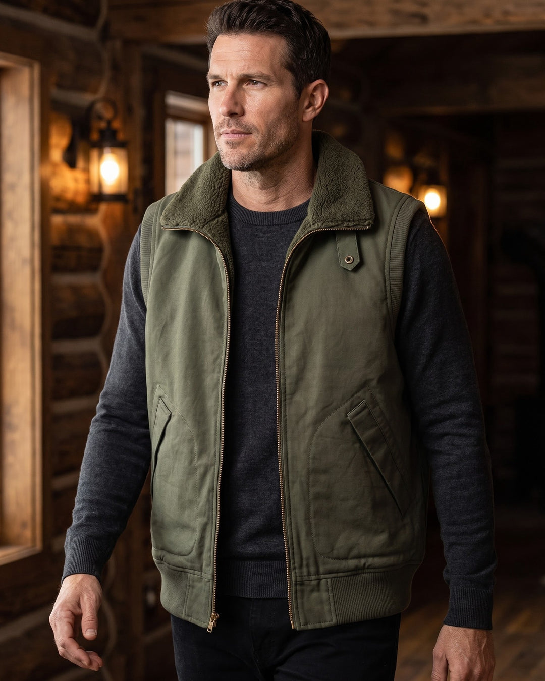 Aldo Cotton Sherpa-Collar Vest