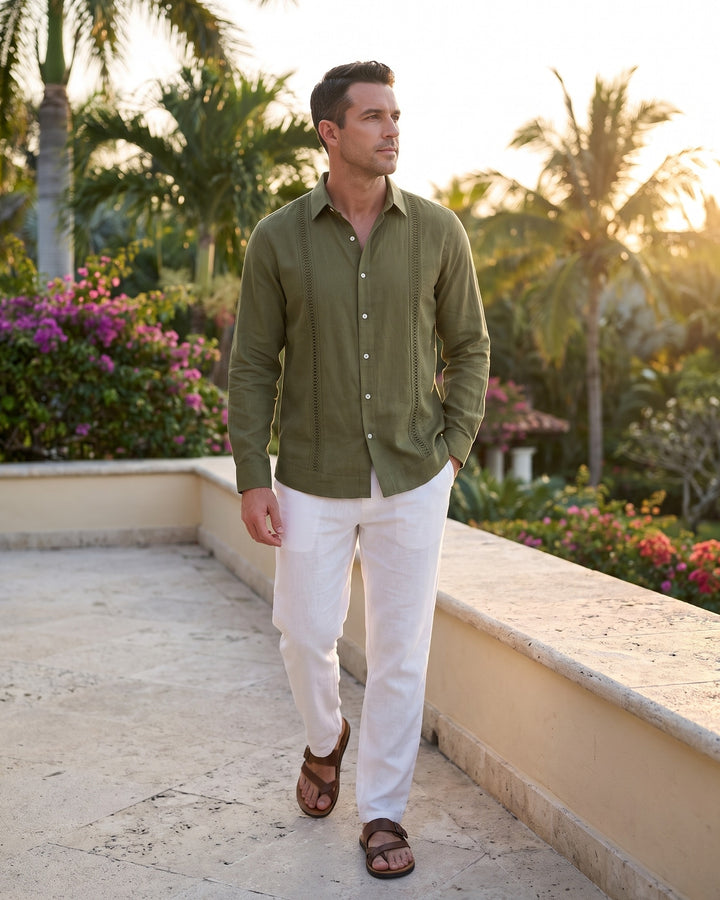 Enzo Linen Guayabera Shirt