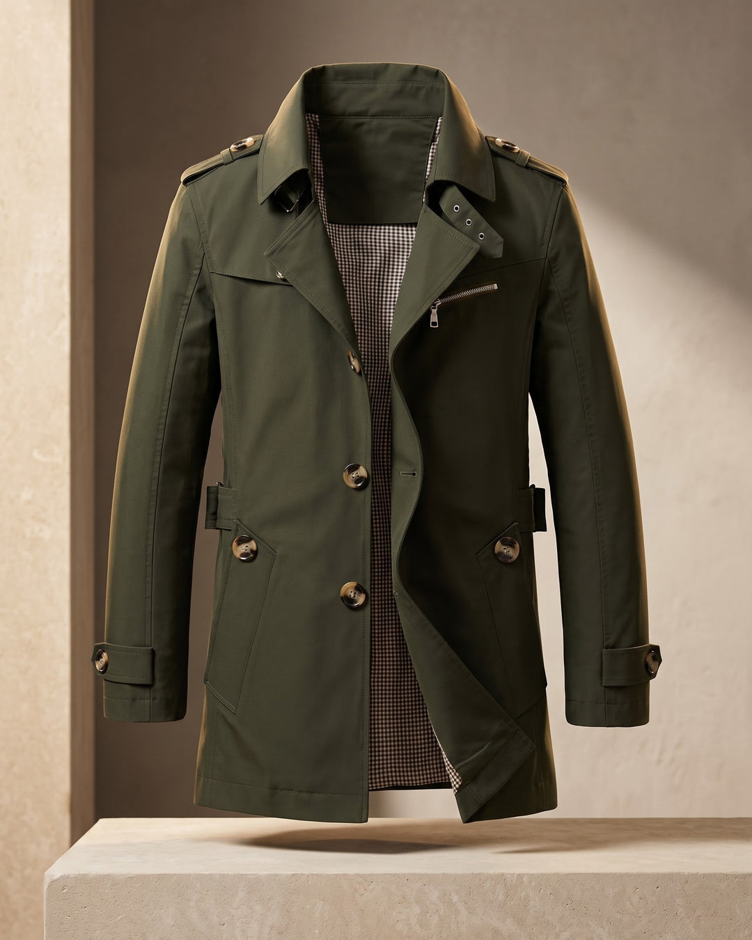 Maurizio Cotton Trench Coat