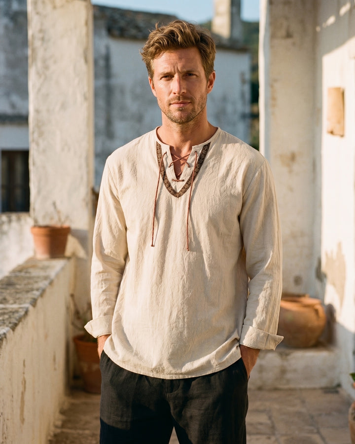 Vicente Cotton Blend Linen Shirt