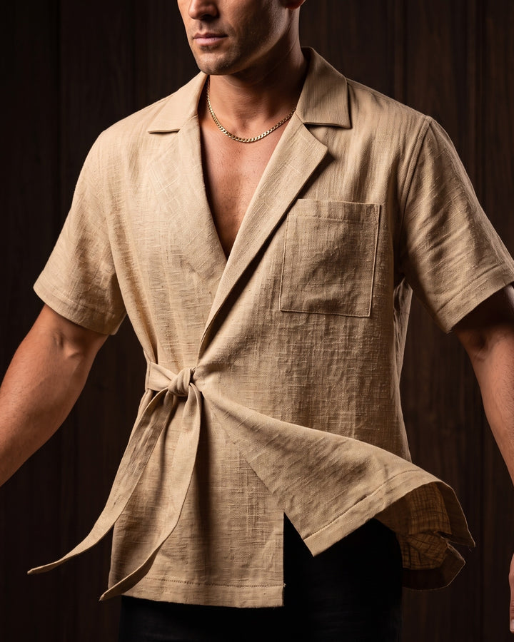 Massimo Linen Wrap Shirt