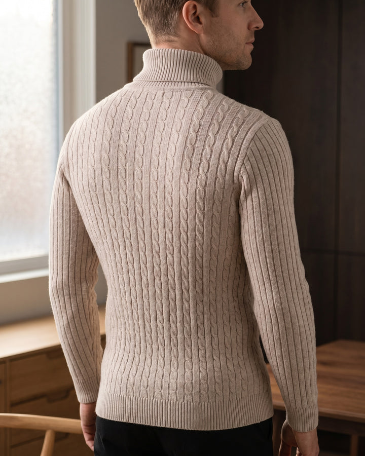 Carlo Cable-Knit Turtleneck Sweater