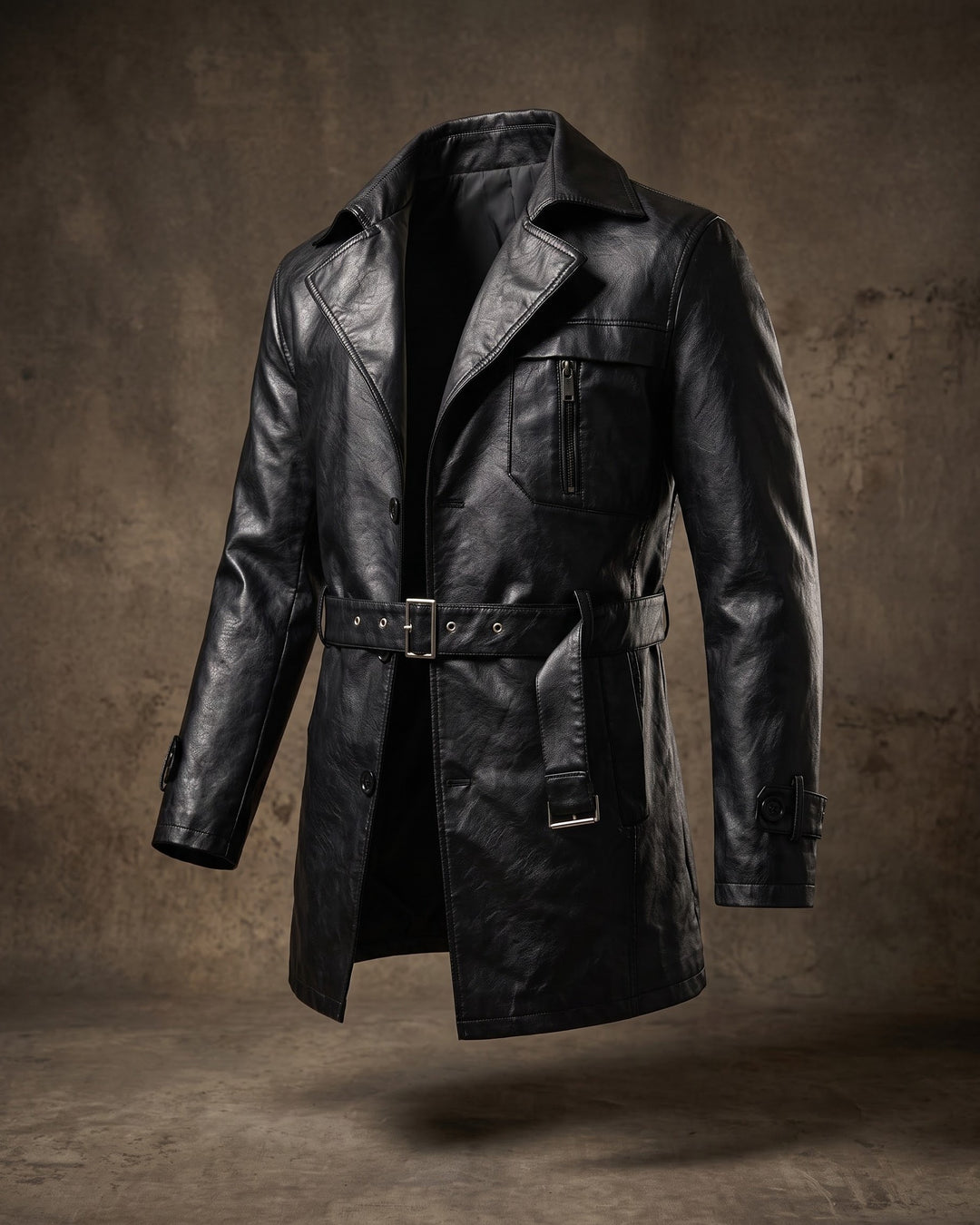 Dante Faux Leather Trench Coat