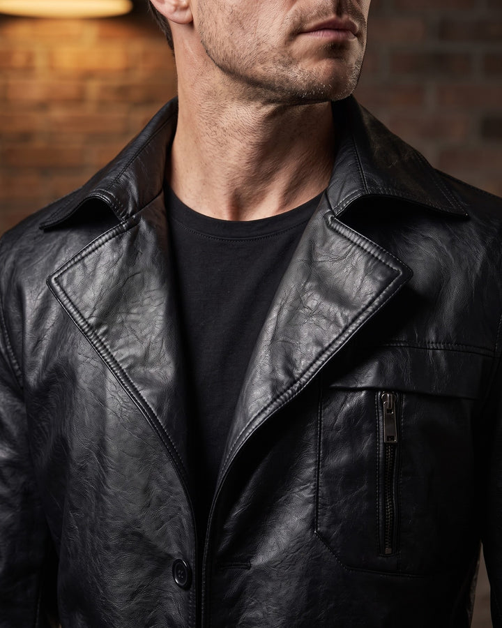 Dante Faux Leather Trench Coat