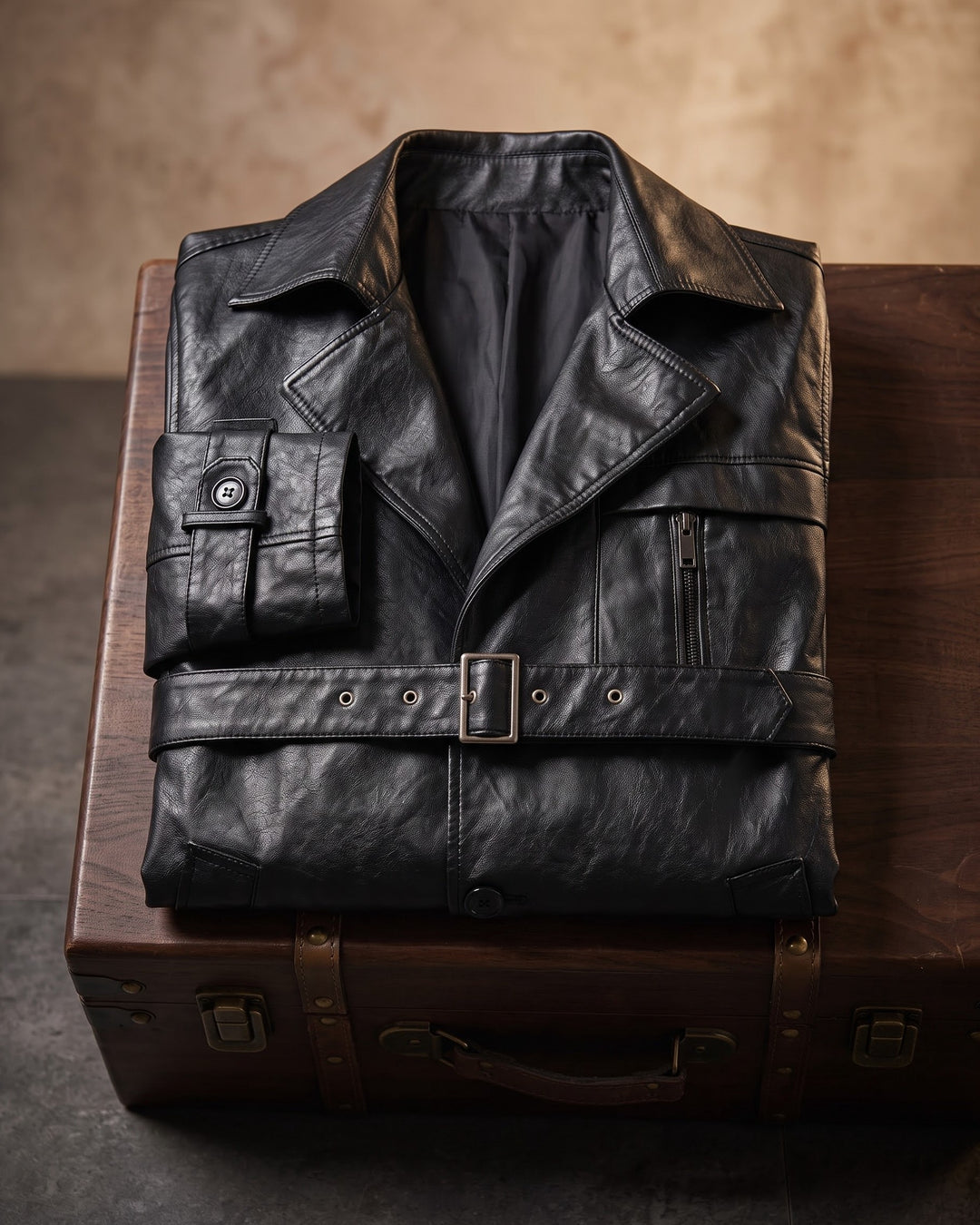 Dante Faux Leather Trench Coat