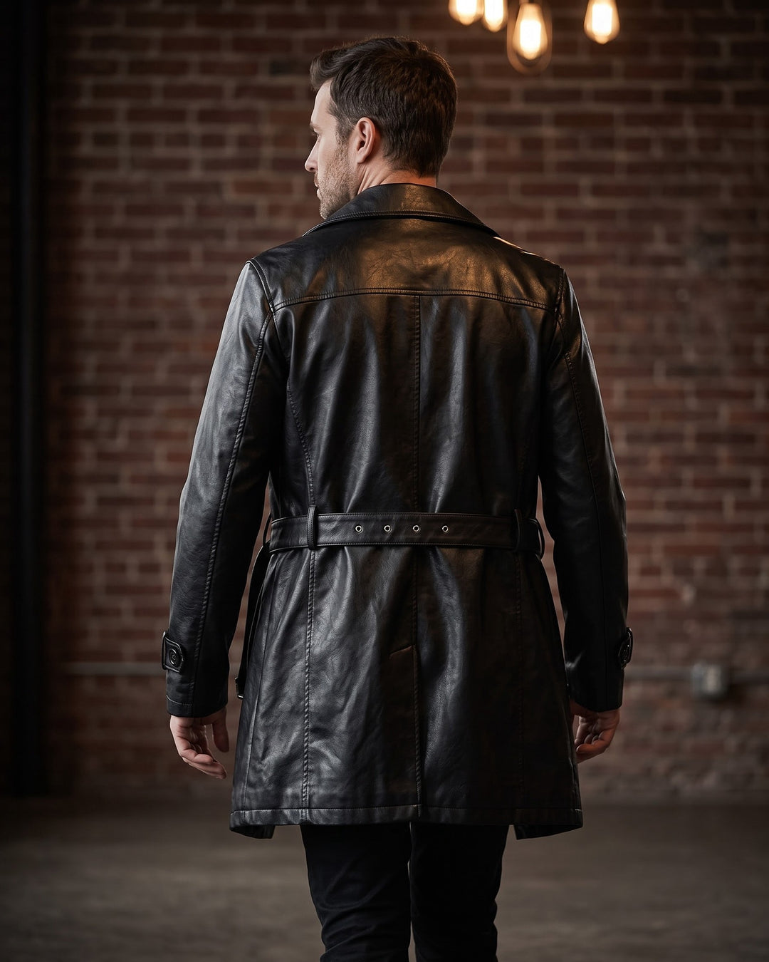 Dante Faux Leather Trench Coat