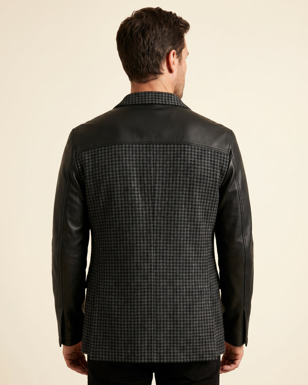 Santos Leather-Trim Houndstooth Jacket