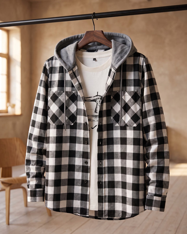 Pietro Hooded Flannel Overshirt
