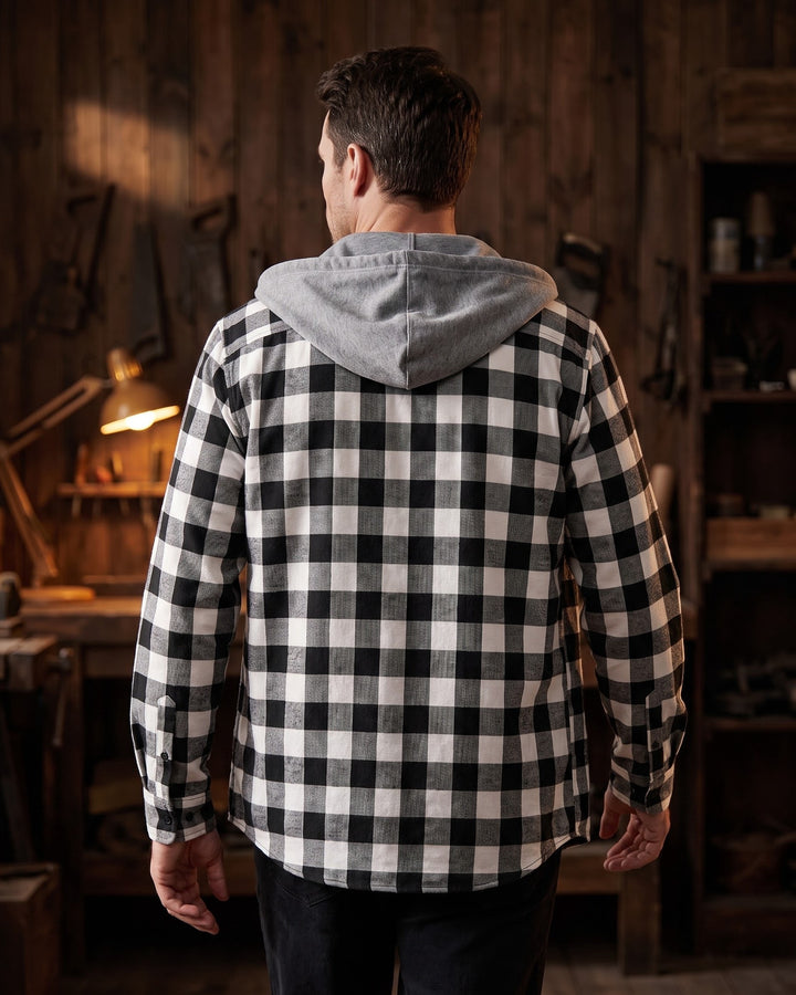 Pietro Hooded Flannel Overshirt