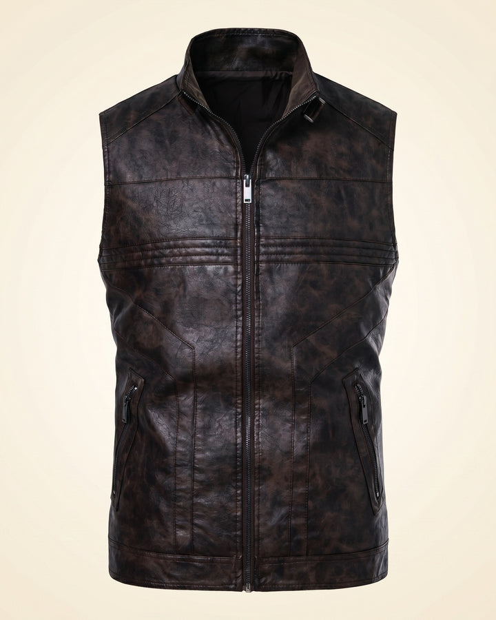 Vicente Faux Leather Vest