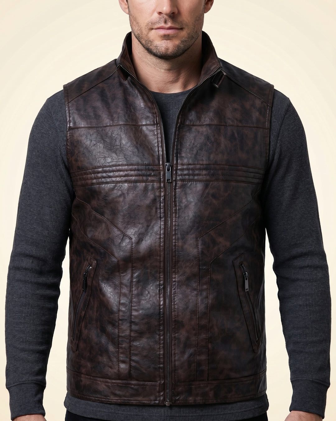 Vicente Faux Leather Vest