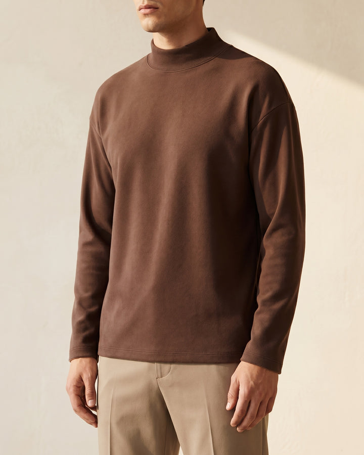Cesar Mock Neck Long Sleeve Top