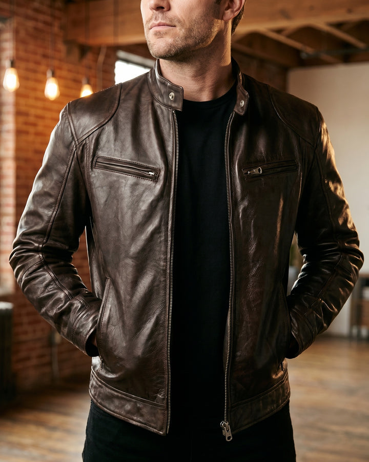 Virgilio Faux Leather Moto Jacket
