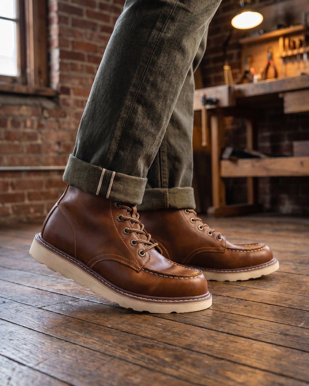 Damiano Leather Moc-Toe Boot