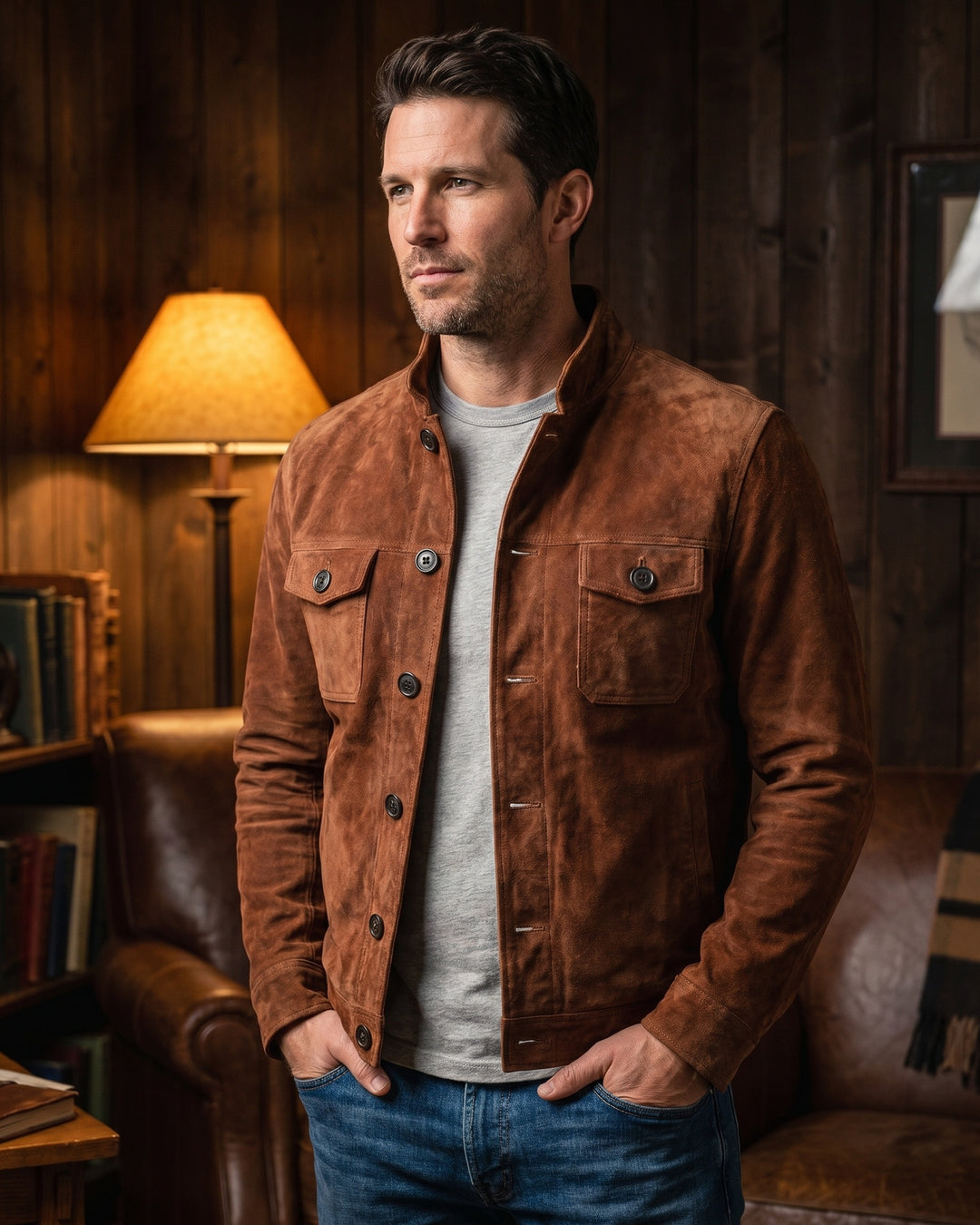 Vincenzo Suede Shirt Jacket