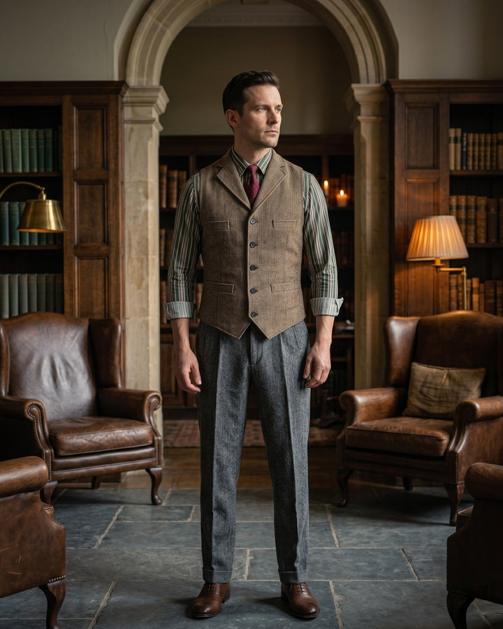 Lucio Herringbone Vest