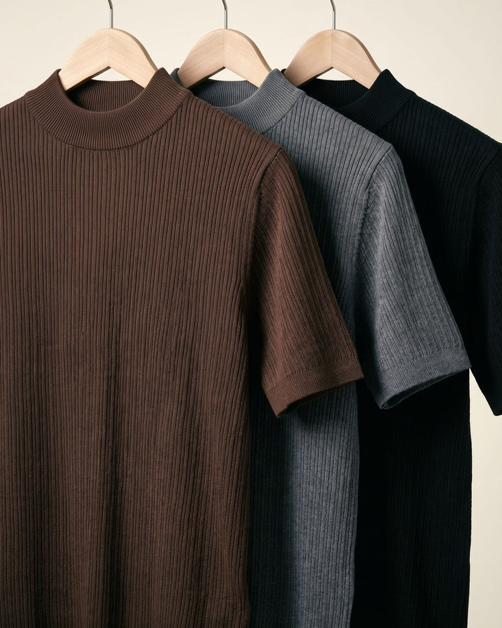 Antonio Ribbed Mock Neck Knit