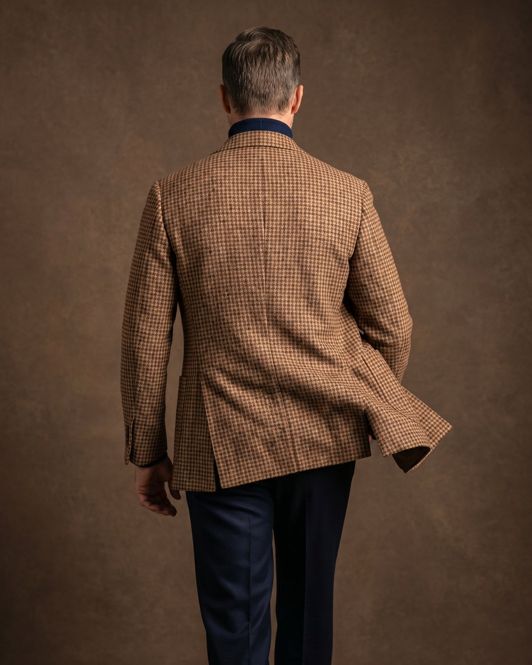 Simon Houndstooth Tweed Double-Breasted Blazer