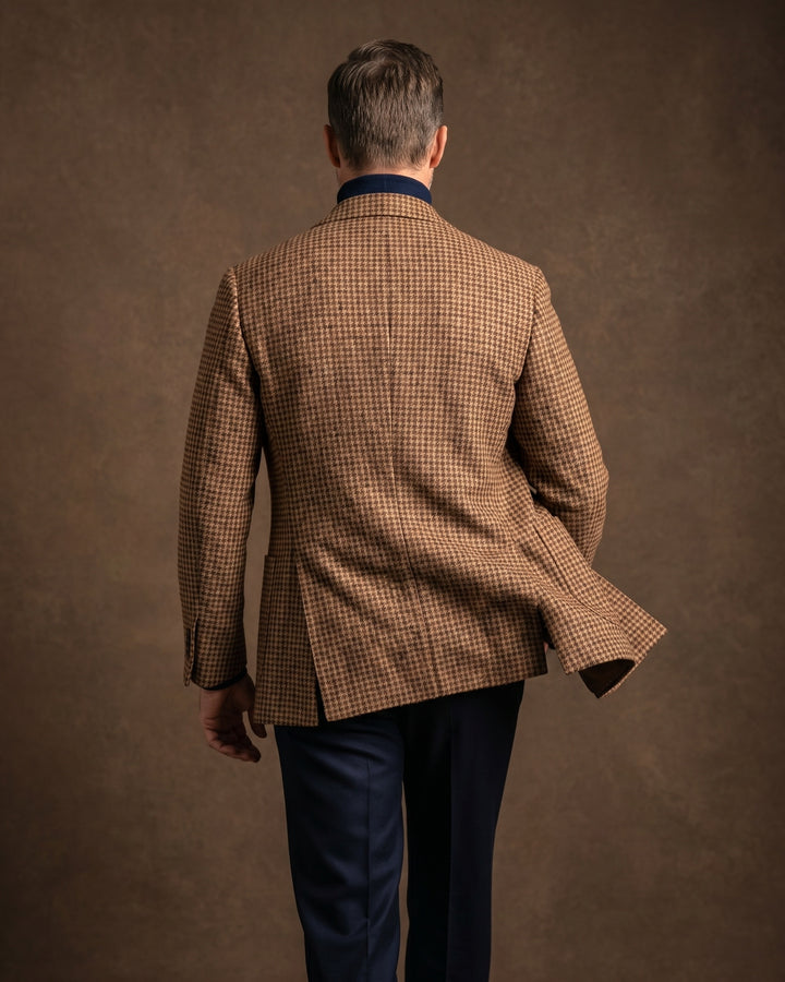 Simon Houndstooth Tweed Double-Breasted Blazer