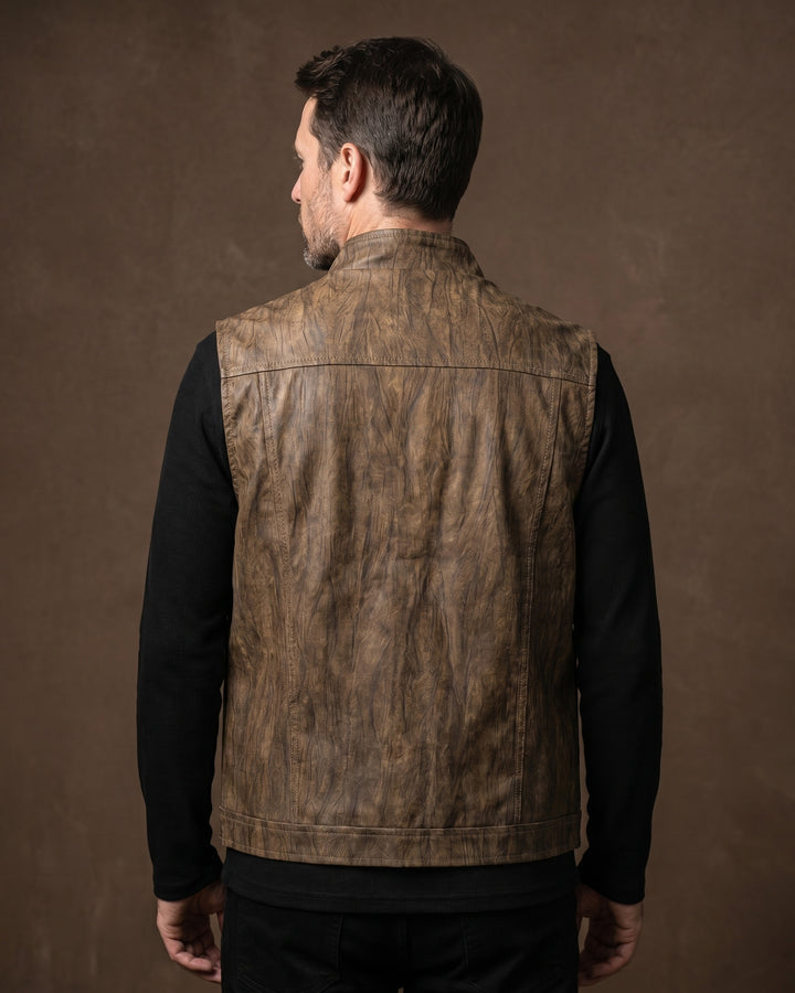 Antonio Faux Leather Vest Jacket