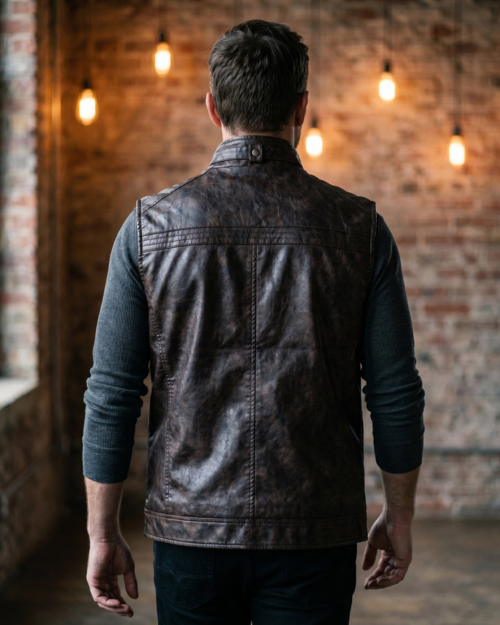 Vicente Faux Leather Vest