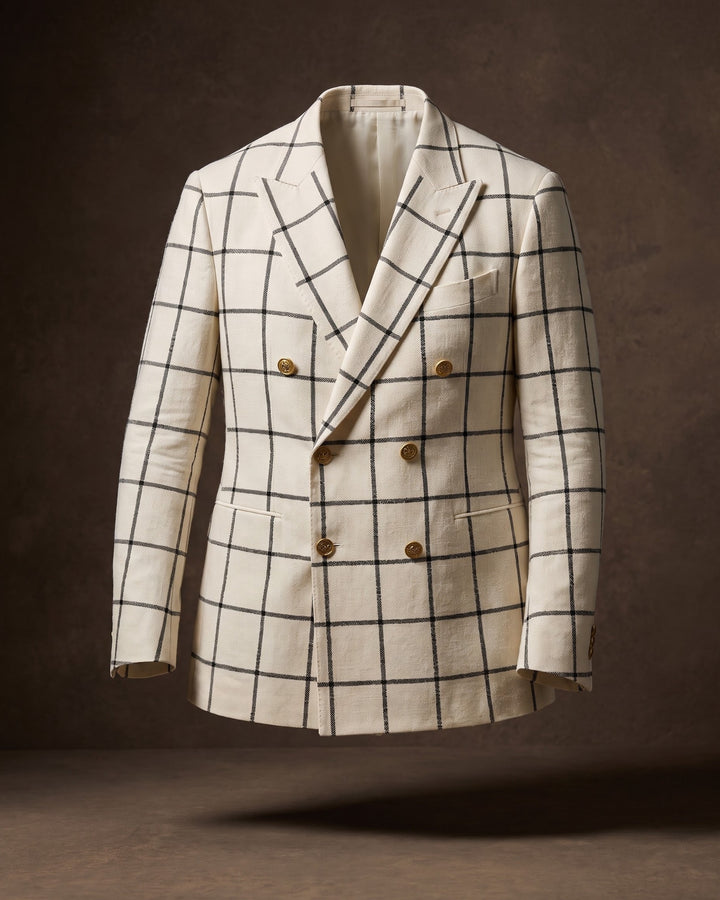 Salvatore Cotton Blend Double-Breasted Blazer