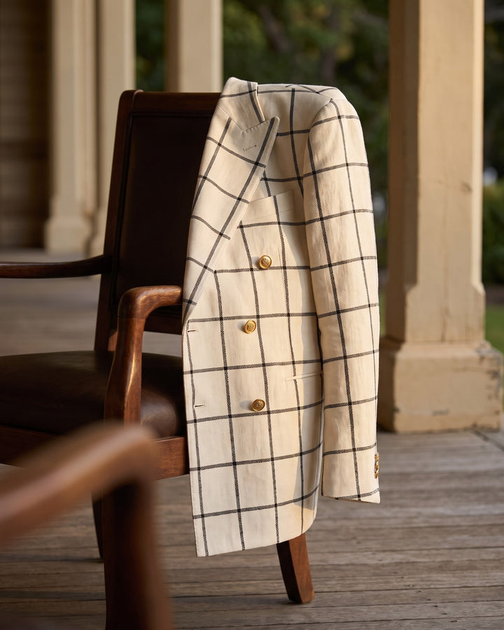 Salvatore Cotton Blend Double-Breasted Blazer