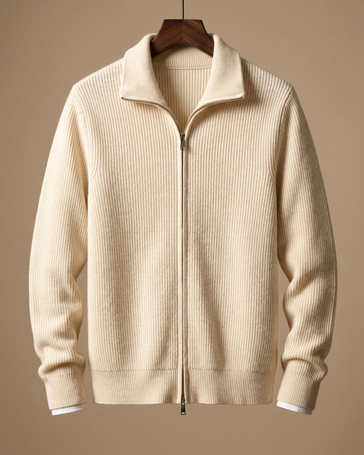 Angelo Cashmere Zip Cardigan
