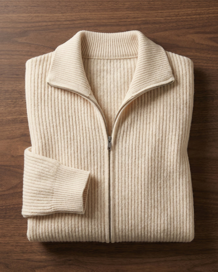 Angelo Cashmere Zip Cardigan