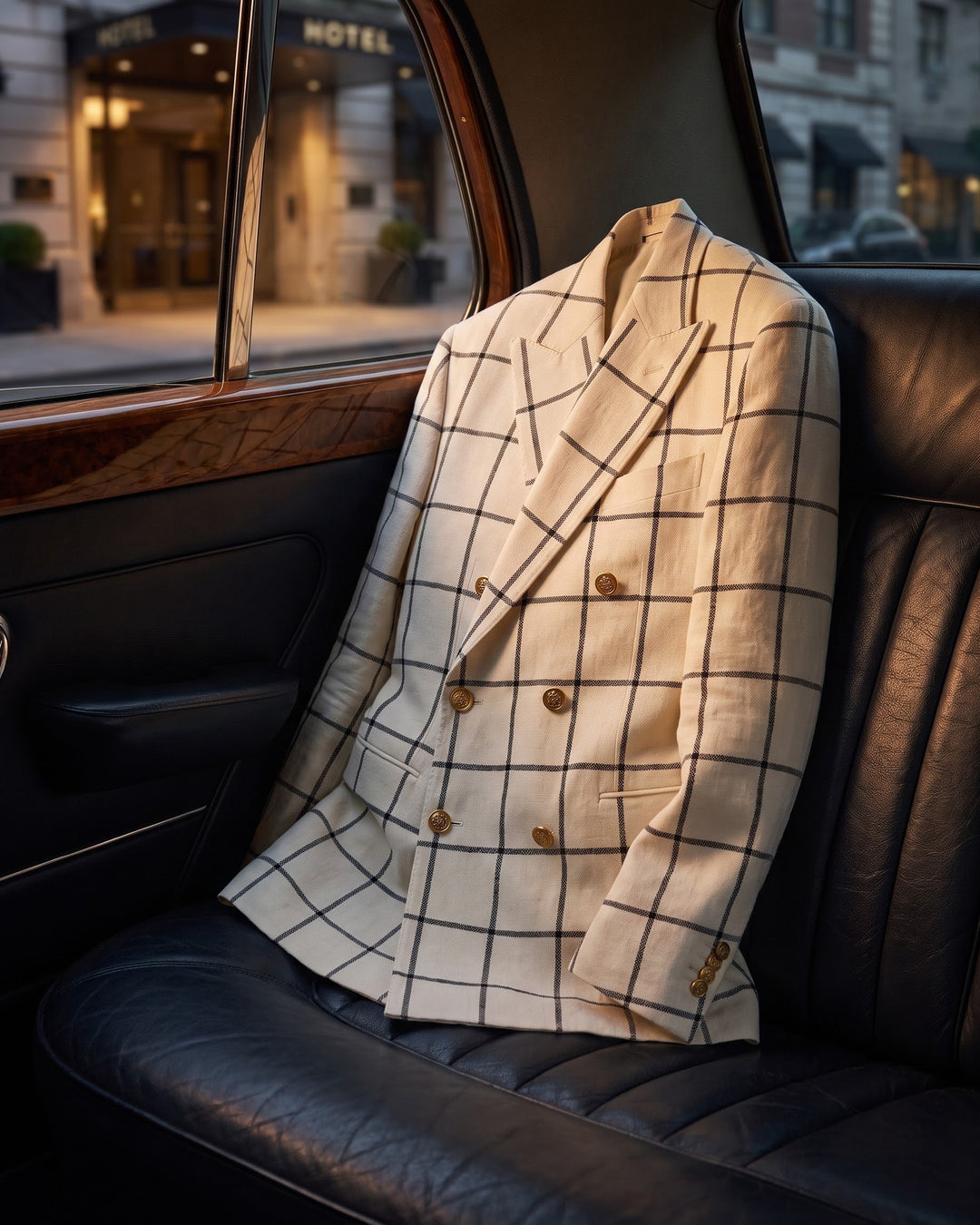 Salvatore Cotton Blend Double-Breasted Blazer