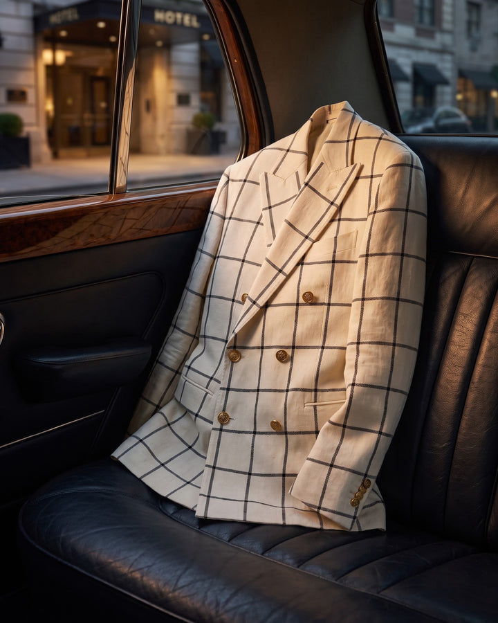 Salvatore Cotton Blend Double-Breasted Blazer