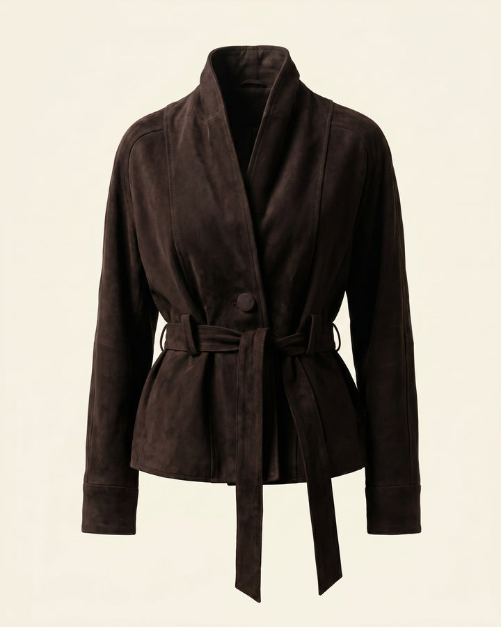 Maddalena Suede Belted Jacket