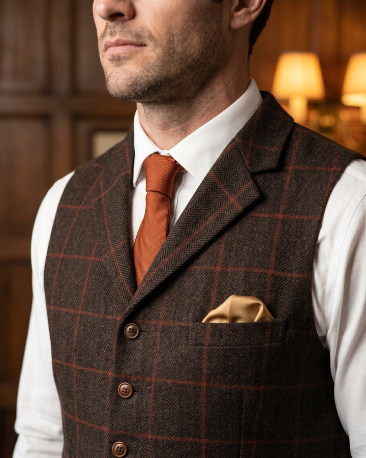 Vicente Tweed Lapelled Waistcoat