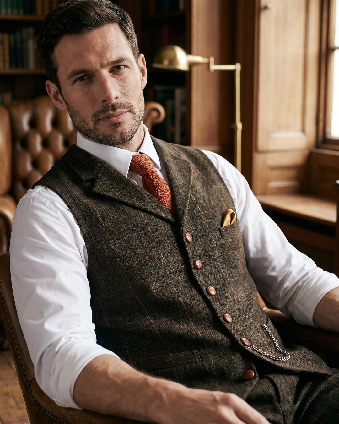Vicente Tweed Lapelled Waistcoat