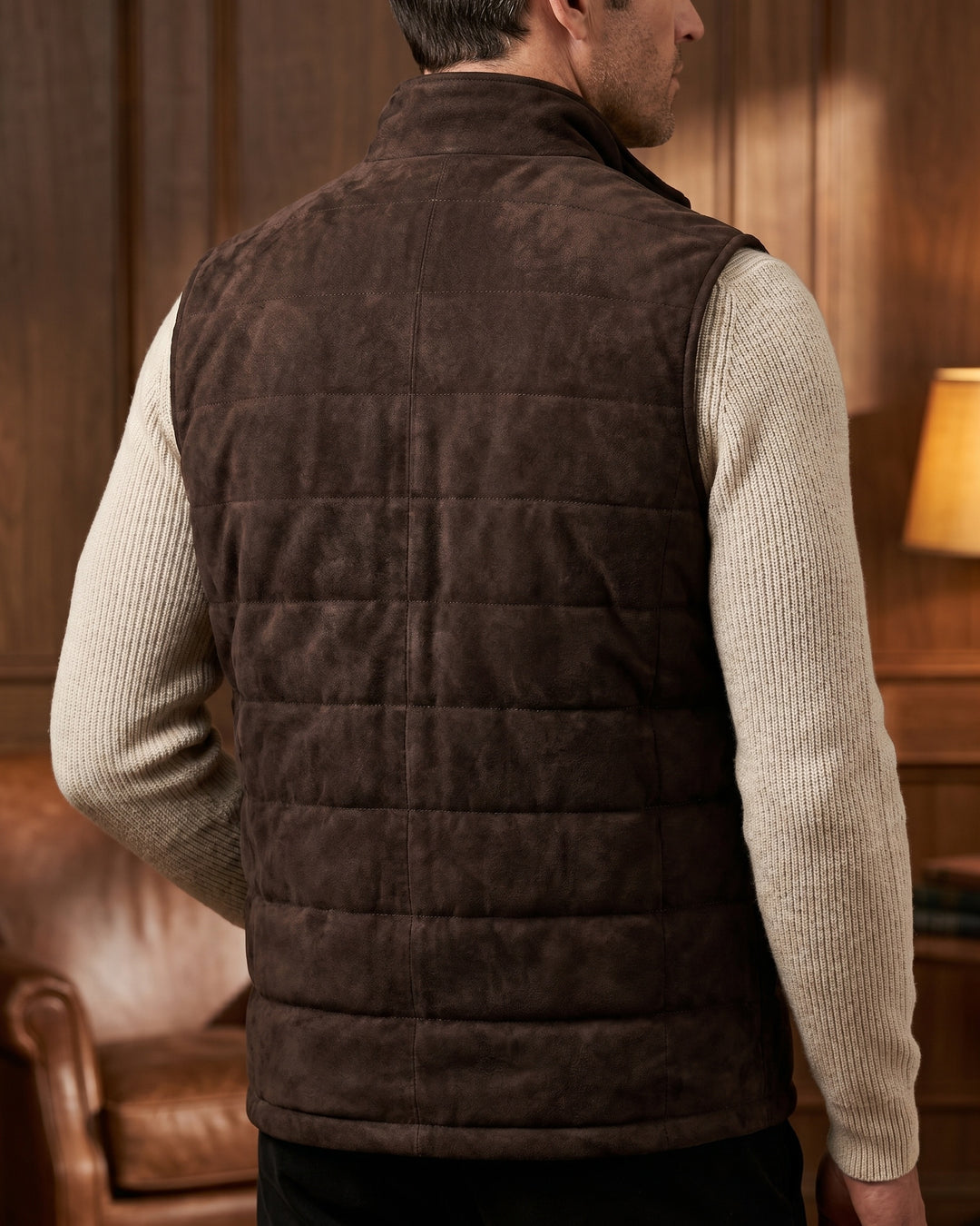 Vicente Quilted Suede Vest