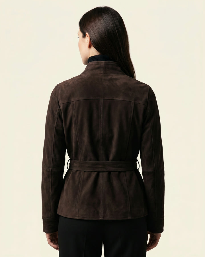 Maddalena Suede Belted Jacket