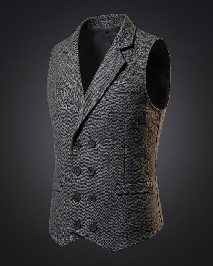 Guido Herringbone Tweed Vest