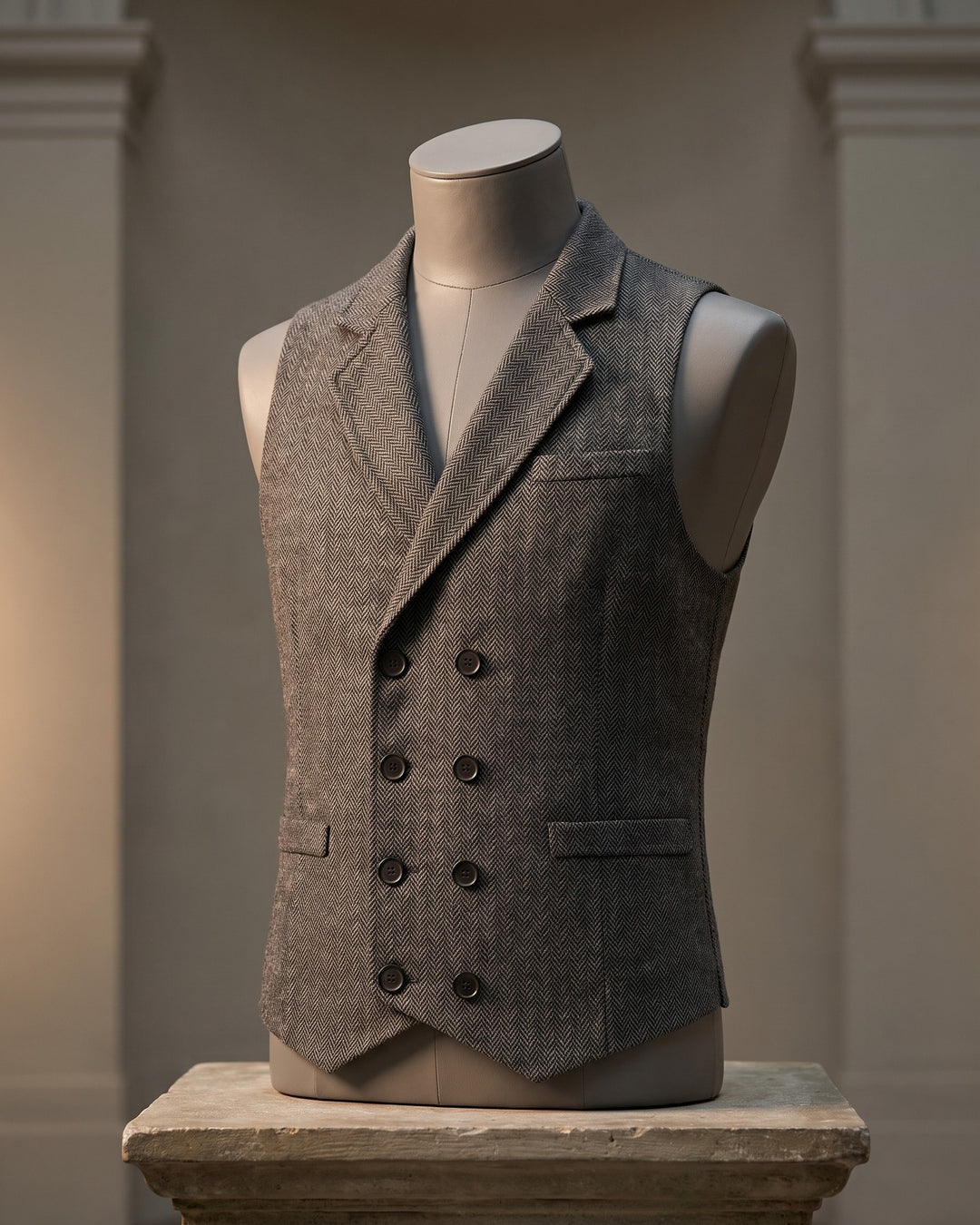 Guido Herringbone Tweed Vest
