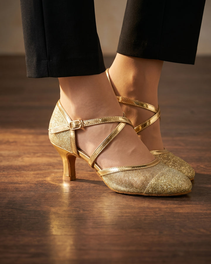 Rafaela Glitter Mesh Heeled Sandal