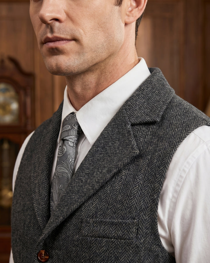 Oscar Herringbone Waistcoat