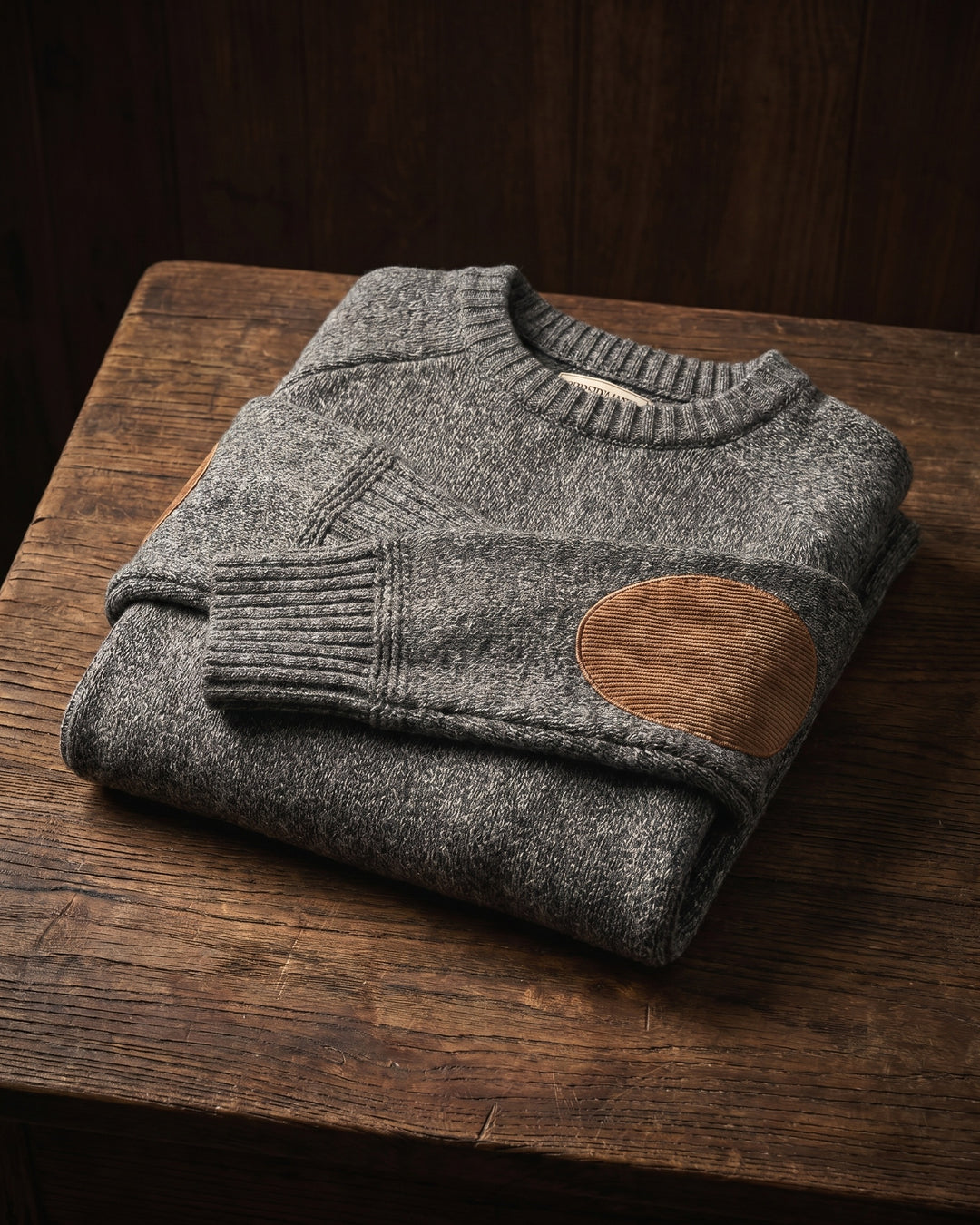 Massimo Elbow-Patch Crewneck Sweater